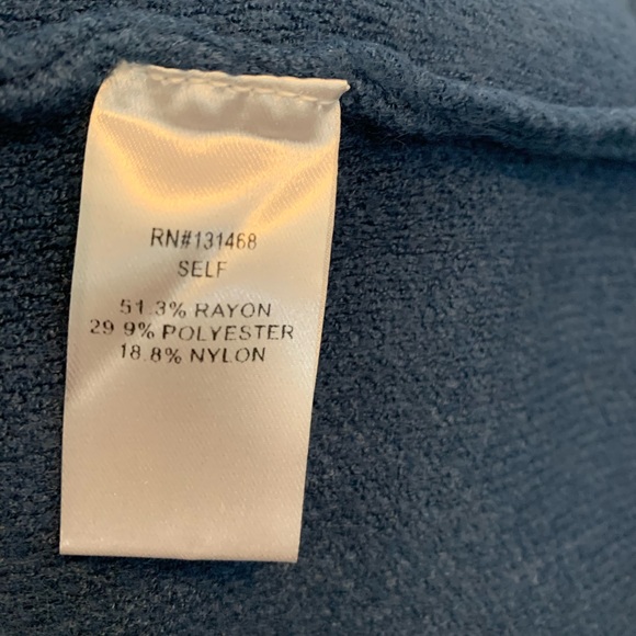 VICI Women’s Oversized Tight Knit Mock Neck Elegant Classy Sweater Blue - Picture 5 of 5